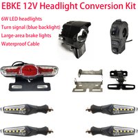 EBKE electric bicycle12V headlight conversion system 12V dedicated headlights rear lights brake lights turn signal horn