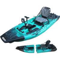 2025 NEW Modular Kayak 9.5ft Pedal Fin Drive Fishing Kayak,Super Lightweight,Foot Pedal Paddle Motorized Plastic Kajak EasyStore