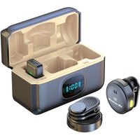 Lavalier Microphone 2.4GHz Wireless Microphone Magnetic Suction Microphone with Charging Case for Video Recording Plug and Play