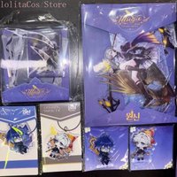 Genshin Impact Illuga Flins Acryl-Standfigur, Anime-Dekoration, Schlüsselanhänger, Anhänger, Sammlerstück, Geburtstagsgeschenk, Weihnachtsgeschenk, Cosplay