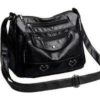 Fashion Minimalist Retro Messenger Bag, Front Pocket Design Leather Crossbody Purse for Phone, Wallet & Cosmetics