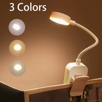 Runtowo LED Clip On Book Light Portable Reading Light Battery Powered 3 Color Eye Protection Stepless Dimmable Mini Desk Lamp