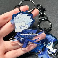 Devil May Cry Anime KeyChain Women Vergil Key Chain for Men Key Ring Acrylic Car Keyring Party Pendant Cos Girls Friend Gift