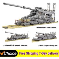 3846Pcs Military Gustav Model Heavy Building Blocks Dora Tank Train Bricks Cannon TM3-12 Railway Ornament Toy Boys Gift