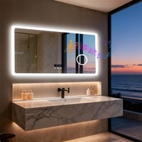 LUVODI Wall Mounted Bluetooth Bathroom Mirror LED Vanity Light 3X Magnification Dimmable Defog Feature for Home And Hotel Bath M