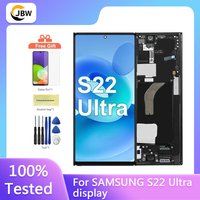 NEW AMOLED Display For Samsung Galaxy S22 Ultra 5G LCD Touch Screen Replacement S22 Ultra S908B LCD Support S Pen Fingerprint