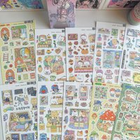 1/10PCS Korean Cute Cartoon Dog Sticker Kawaii West Highland Puppy Sticker Hand Account Planner Diary Notebook Scrapbook Sticker