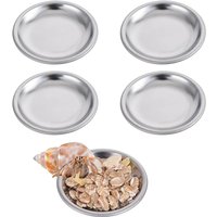 5Pcs Hermit Crab Food and Water Bowl, Hermit Crab Cricket Snail Insect Tiny Stainless Steel Feeding Dish