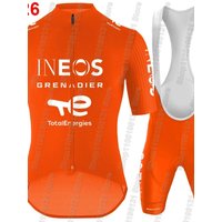 AliExpress NONE Orange Ineos Grenadiers 2026 Team Cycling Jersey Set Bicycle Clothing Road Bike Shirts Suit Bicycle Bib Shorts MTB Ropa Maillot