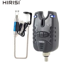 Hirisi Carp Fishing Accessories Bite Alarm Indicator Fishing Bell with Swinger Night Light Volume Tone Sensitivity B1140