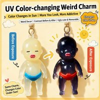 2026 Natasha UV Sensing Color Changing Keychain, Cute Ugly Black Doll Mini Pendant, Stress Relief Funny Novelty Gift