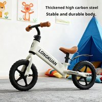 12 Inches Balance Bike High Carbon Steel Frame Adjustable Handlebar Adjustable Seat Two Wheeled Gliding Push Bike Outdoor Riding