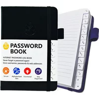 Password Book with Alphabetical tabs,Internet Address Organizer, Logbook Password Keeper for Website Logins, Book Keeper