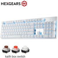 HEXGEARS G706W Mechanical Keyboard 2.4G Wireless/Type-C Wired Gaming Keyboard Kailh Box Switch 104keys ABS Keycaps Blue Backlit