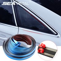 SEAMETAL 3/5M Exterior Car Chrome Body Strip Bumper Auto Door Protective Moulding Styling Trim Sticker 10MM 20MM Car Accessories