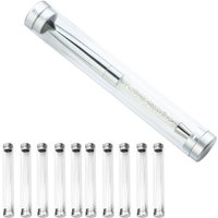 20Pcs Transparent Plastic Pen Holder Crystal Pen Cylinder Gift Box Tweezers Eyebrow Clip Universal Packaging Storage Boxes