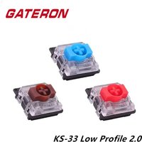 Gateron KS-33 Low Profile 2.0 Switch 3 Pin Blue Red Brown RGB Customized DIY Hot Swap Mechanical Keyboard Air60 Air75 K1 K3 K7