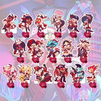 Hazbin Hotel/Helluva Boss 10cm Blitzo Sitting Q Ver Acrylic Stand Keychain Cute Chibi Anime Otaku Collectible Desktop Decor Gift