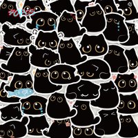 40pcs Black Cat Graffiti Creative Fun Stickers DIY Decor for Suitcases, Guitars, Notebooks, and Posters