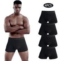 4pcs black Mens Underware Men Boxer shorts Cotton Underwear for man Boxers Sexy Male Underpants Men's Panties Brand