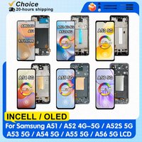AMOLED For Samsung Galaxy A51 Display A52 4G A53 5G LCD Touch Screen Digitizer For Samsung A54 A55 A56 5G Display A515 Replace