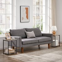 VASAGLE Set of 2 Side Tables, 2-Tier Sofa Side Tables, Bedside Tables with Steel Frames