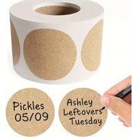 500Pcs/Roll Kraft Round Stickers Cute Self-adhesive Label Paper Sticker Classification DIY Name Personalized Sticker