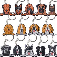 Cartoon Various Dog Keychains Alaskan Malamute Cane Corso Keyrings Kids Beagle Key Chains Chow Chow Boxer Key Rings Kid Gift
