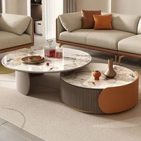 Unique Aesthetic Coffee Tables Marble European Glam Nordic Luxury Trendy Coffee Tables Round Modern Mesas Living Room Furniture image 4