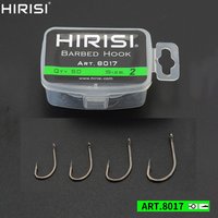 Hirisi 100pcs Carp Fishing Coating High Carbon Stainless Steel Barbed Hooks 8017 Fishing Hooks Accessories