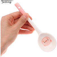 Kawaii Pig Ceramic Soup Spoon Cute Ice Cream Spoons Hand Painted Coffee Dessert Long Handle Spoon Kitchen Accessories