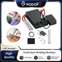 Zgrzewarka punktowa Podofo z systemem Dual-Pulse, 9000W, przenośna, z pedałem, wyświetlacz LCD, pedał nożny, wymienne elektrody WP110, tryby automatyczny/ręczny, narzędzie do napraw domowych.