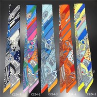 2024 Korean Fashion New Women's Twill Decorative Ribbon Small Scarf Binding Bag Handle Ribbon Hair Band Small Scarf Headband