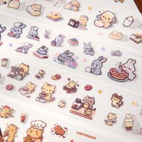 2m/Roll Cartoon Pet Theme Washi Tape Cute Sticker Decorative Adhesive Tape for DIY Scrapbooking Handmade Collage Stationery