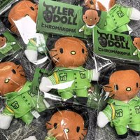 26cm Tyler The Creator Hello Kitty With Green Suit Clothes Plush Doll Figure Stuffed Toys Cute Boys Girls Fans Collect Gifts