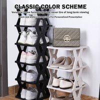 Durable Plastic Shoe Rack for Entryway Assembled Dustproof Shoes Storage Sturdy Vertical Shoe Organizer Home Organizer