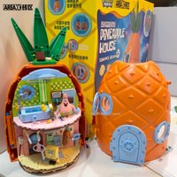 New AREAX SpongeBob Pineapple House Building Blocks Children's Birthday Gift Assembly Model Foldable Puzzle Toy Building Blocks