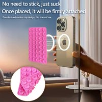 Multiple Colors Square Silicone Suction Cup Phone Case Mount Double Sided Strong Holder for iPhone Car Mirror Kitchen Bathroom