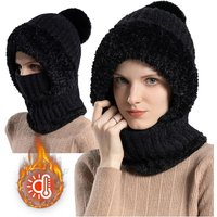 AliExpress Scarf Mask One-piece Hat Thermal Cashmere Neck Warm Ski Windproof Hat Thick Plush Beanies For Outdoor Cycling