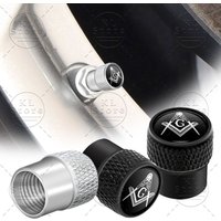 4Pcs Masonic Freemason Emblem Car Wheel Tire Valve Caps Tyre Stem Covers Airdust Waterproof Decor For Universal Cars Accessories