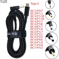 USB Type C to DC2.5*0.7 3.0*1.1 3.5*1.35 4.0*1.35 4.0*1.7 4.5*3.0 4.8*1.7mm Male Plug Converter USB-C PD Lure Charging Cable