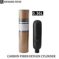 Carbon fiber cylinder 0.36L 300bra, M18*1.5 for diving, fire rescue HEXGER-TECH 360CCFrosted carbon fiber gas cylinder