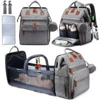 Multifunctional Bed Diaper Backpack Baby Girl Boy Nappy Changing Bag Large Capacity Folding Crib Nursing Mommy Bag for Travel