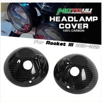 For Triumph Rocket III 2020-2021 2022 2PCS Carbon Fiber Headlight bowls set Cafe Racer Motorcycle headlamp Rear Cover Twill