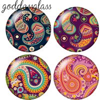 Beauty comma style Flowers patterns 10pcs 12mm/18mm/20mm/25mm Round photo glass cabochon demo flat back Making findings