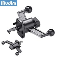 iBudim 17mm Dual Ball Head Base Mobile Phone Holder Mount for Car Air Vent Cellphone Clips GPS Navigation Support Accessories