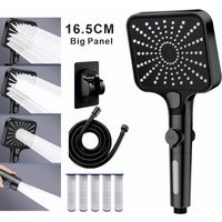 160MM Big Panel High Pressure 4 Modes Shower Head with Filter Water Saving One Key Stop Sink Faucet Hose Bathroom Accessories