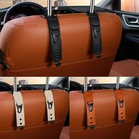 PU Leather Hooks for Car Storage Clips Front Seat Headrest Organizer Holder Auto Fastener Hangers Car Interior Accessories