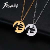 Baby Hand Necklace Mother Kid Child Chain Family Mom Gift for Woman Men Stainless Steel Pendant Jewelry Design Fashion Trend