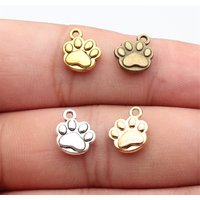 WYSIWYG 20pcs 12x10mm 4 Colors Dog Paw Charms Pendant For DIY Jewelry Making Handmade Jewelry Craft Findings